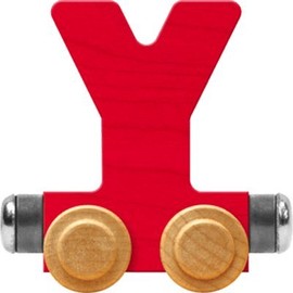 Maple Landmark NameTrains Bright Letter Car Y - Made in USA (Red)