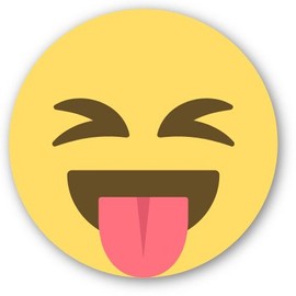 Emoji One Peel & Stick Wall Decal: Face with Stuck-Out Tongue and Tightly-Closed Eyes (48 in x 48 in)