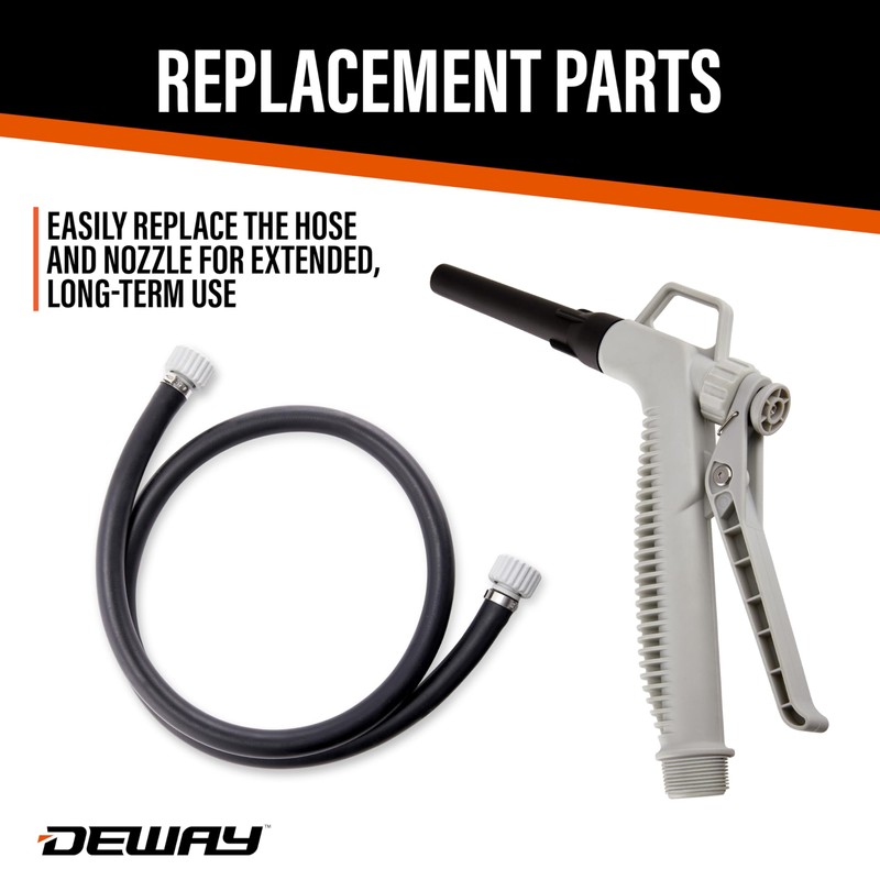 DeWay Battery-Powered Stick Fuel Transfer Pump with Hand Trigger Nozzle,