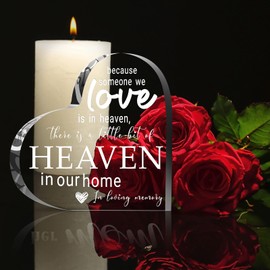 Sympathy Gifts Memorial Bereavement Gifts Acrylic Heart Condolence Gifts for Loss of Loved One, Loss of Father, Loss of Mother Remembrance Gifts (Modern Style, 4 x 4 x 0.4 Inch)