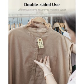 Uniclife 100 Pcs Blank Shipping Tags with Elastic String Attached Cardstock Paper Hang Tags with Reinforced Eyelet Small Marking Tags Price Tags Inventory Label Tags, 7 x 3.5 cm