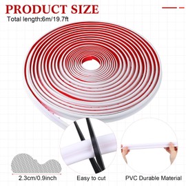 Innconee 19.7ft Peel and Stick Molding Chair Rail Panel Flexible Wall Molding Trim Self Adhesive Panel Moulding for DIY Home Wall Decor Protection Cabinet Border Frame(0.91 Inch,Stylish,White)