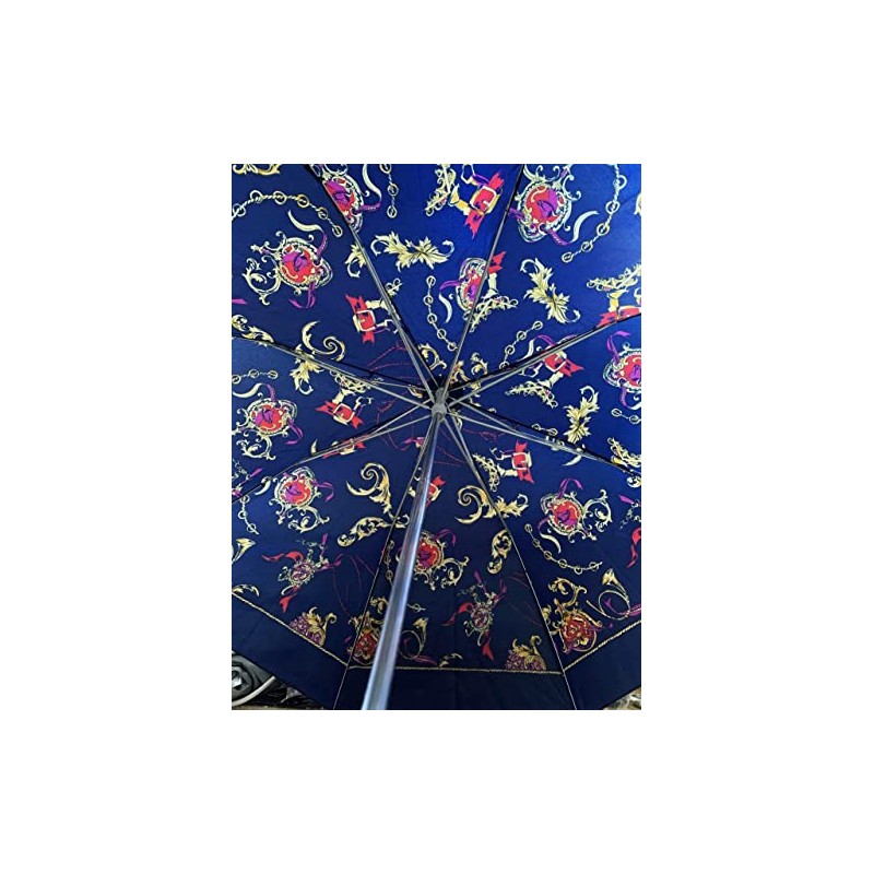 Telescopic Patterned Umbrella (Blue)