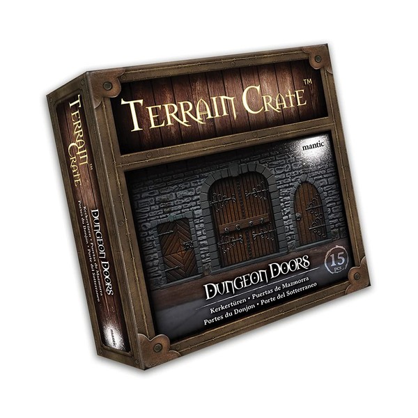 Mantic Games Terrain Crate - Dungeon Doors Medium Size Set | Highly-Detailed 3D Miniatures | Pre-Assembled Scenery Tabletop Game Accessory for Wargames, Board Games and RPGs | Made