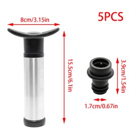 YUYUDEHM Wine Preserver Pump with 4 Vacuum Stoppers, Reusable for Wine Saver, Bottle Sealer Keeps