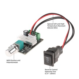 AEDIKO 2pcs 6V 12V 24V 28V 3A 80W DC Motor Speed Controller (PWM) Speed Adjustable Reversible Switch 1203BB DC Motor Driver Reversing