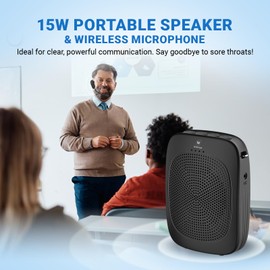 Wireless Voice Amplifier with Headset Microphone,Personal Wireless Bluetooth Amplifier with Mic,Teachers Microphone Wireless,Mini Megaphone Speaker,Portable PA System for Classroom C002