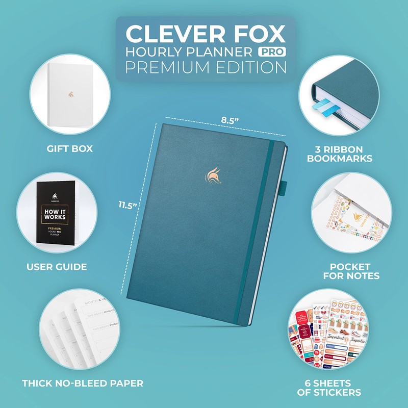 Clever Fox Hourly Planner PRO Premium – Undated Schedule Planner