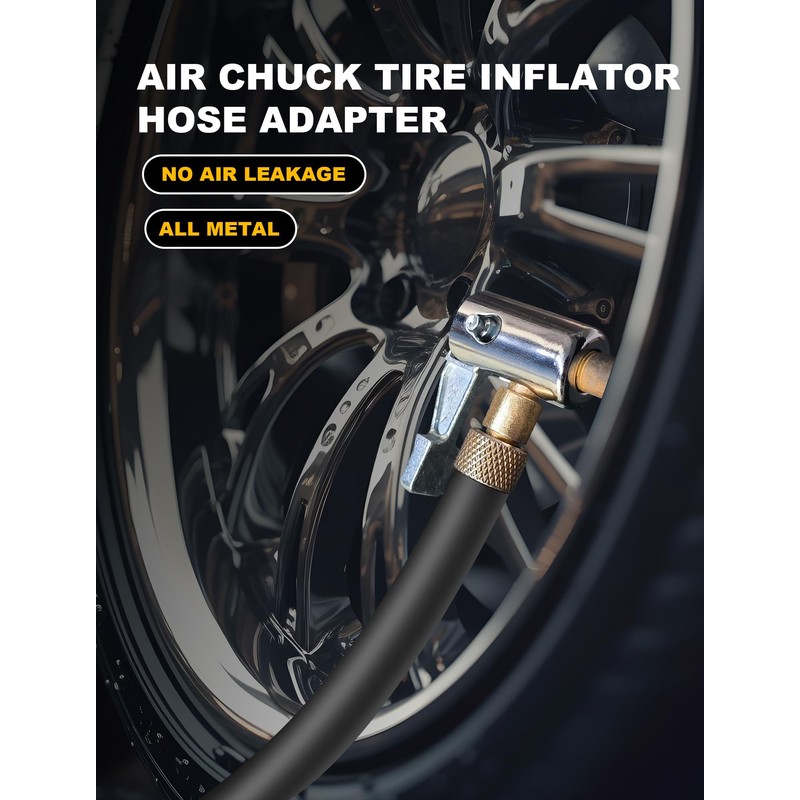 EVOULTES 2-Packs Lock On Air Chuck Tire Inflator Hose Adapter,