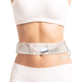 PD Belt Dialysis Belt Peritoneal Dialysis Catheter Holder Comfortable Protector with Slits Pouch for Secure G J Feeding Tube Accessories Men Women 3sizes Available(Small, 1Pack)