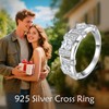 SHEAISRS Moissanite Crossover Ring for Women 925 Sterling Silver Criss