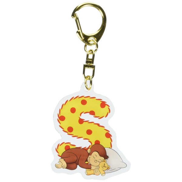 Tees Factory Curious George Plastic Initial Key Chain S OG-5541016S