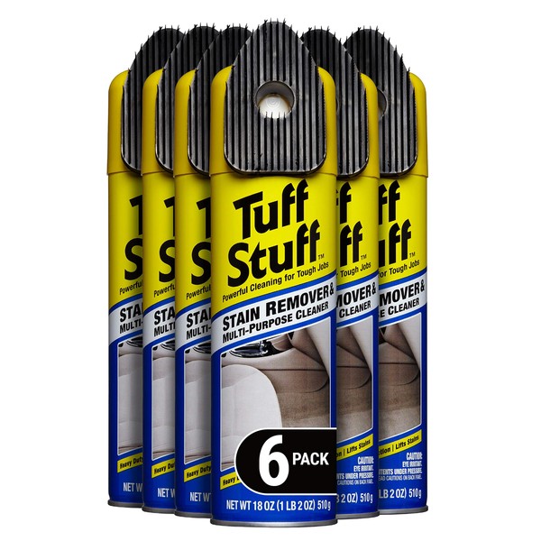 Tuff Stuff Car Cleaner and Stain Remover, Multi-Purpose for Cars, Truck, Motorcycle, Scrubby Cap, Aerosol, Pack of 6, 17182C-6PK