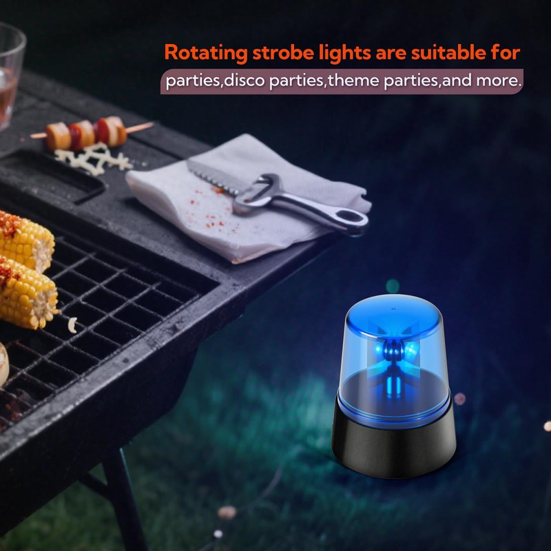 GAGIRA 2Pcs Blue Rotating Strobe Light, Battery Operated 360 Degree