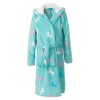 Girls Fleece Bathrobe Hooded Kids Sleep Robe Flannel Sleepwear Soft