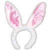 Plush Satin Bunny Ears (white & pink) Party Accessory (1
