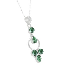 Malachite Pendant 925 Silver Overlay Pendant Multi Shape Gemstone With 18 Inches Chain Jewelry For Women