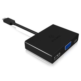 ICY BOX DK4032 CPD Combo Adapter Supports USB 3.0 – Type C to 1x USB 3.0 Type A 1x VGA and USB Type C PD