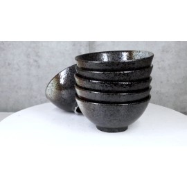 Ebros Gift Pack Of 6 Charcoal Grey Hakumu Collection Small Rice Soup Appetizer Bowls 10oz