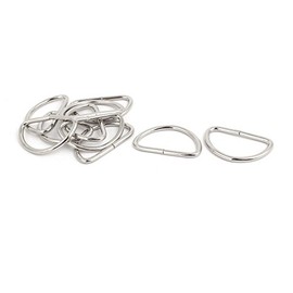 sourcing map 10pcs Luggage Bag D Shaped Loop Ring Buckle Fastener Silver Tone for 38mm Width Strap Belt