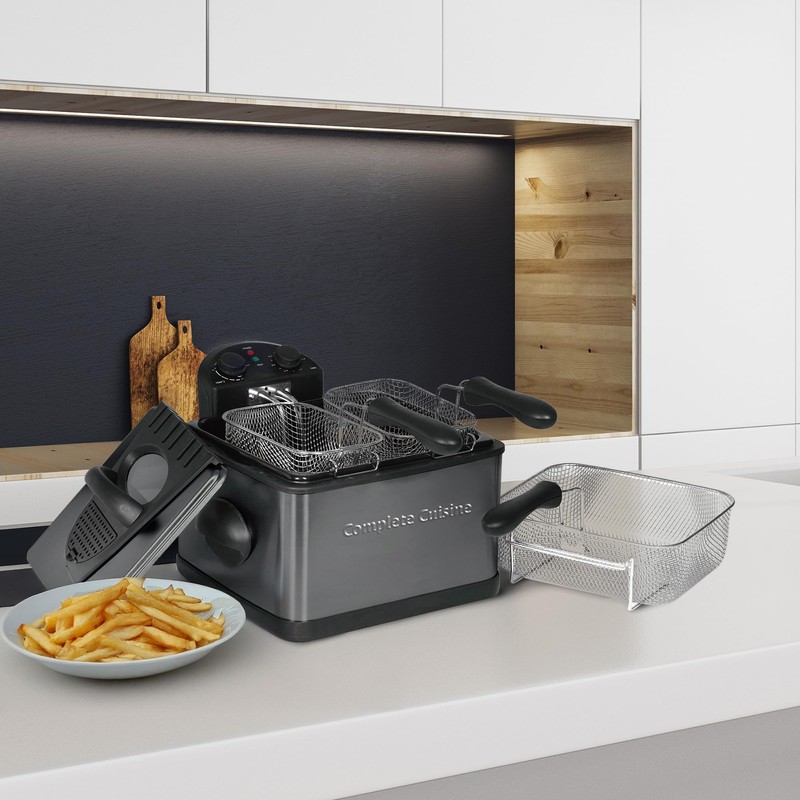 Complete Cuisine 4 Liter Electric Deep Fryer with 3 Fryer