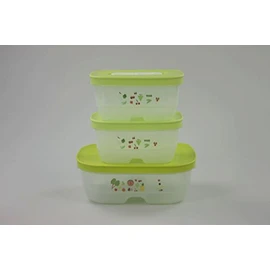 TUPPERWARE Ventsmart 2x 375 ml small rectangular green + 1x 800 ml green yellow