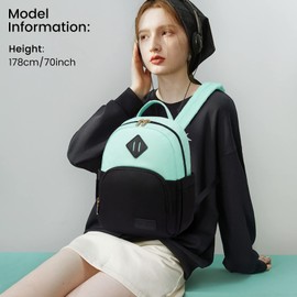 LOVEVOOK Mini Backpack Purse for Women, Small Fashion Backpack, Lightweight Cute Daypack for Travel Dating Black-Cyan Blue