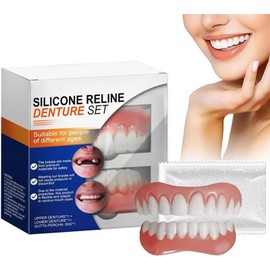 Premium Silicone Denture Reline Kit - Soft Reline Set for Secure Upper/Lower Dentures - All-Day Comfort for Men & Women