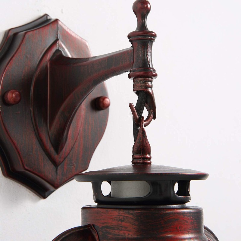 Rustic Wall Sconce Lantern Light, Vintage Wall Light Fixture with