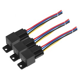 A ABSOPRO Pack of 3 48V 40A SPDT Car Relay 5 Pins 5 Wires with Wiring Harness Socket Plug