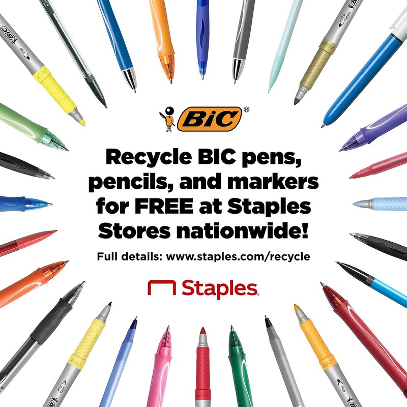 70 x BIC Xtra Life Round Stic Ballpoint Pens, Medium