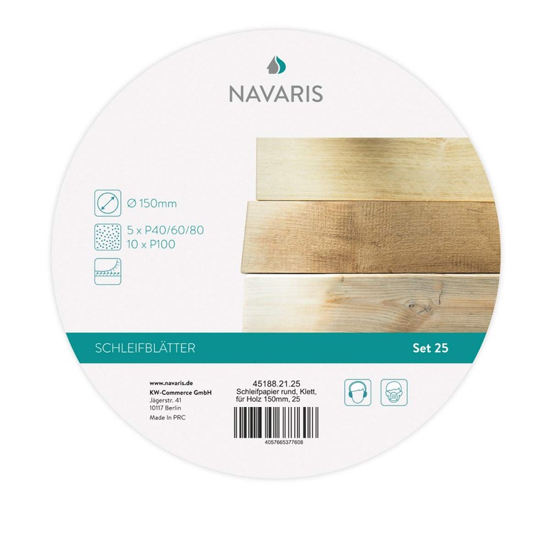 Navaris 25 pcs Sanding Sheets - Assorted P40, 60, 80,