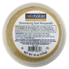 Celebakes by CK Products Shimmering Gold Nonpareils, 16 oz.