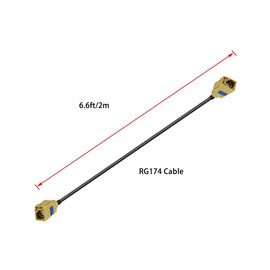 Vecys Fakra K Curry Female Cable RG174 6.6 ft/2 m Fakra Curry Code K Female to Female Compatible with Car Vehicle Radio Stereo Receiver Tuner