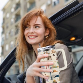 WWHSAI World Travel 40oz Tumbler - I Haven't Been Everywhere But It's on My List, Travellers Stainless Steel Insulated Travel Adventure Awaits Coffee Cup, Birthday Christmas Trip Gifts for Girl Women