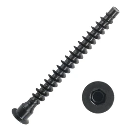 YaaYii M7 x 40mm Confirmat Screws Black 100 PCs, Hex Socket Drive Countersunk Furniture Connecting Self-Tapping Screw Set Carbon Steel Zinc Plated