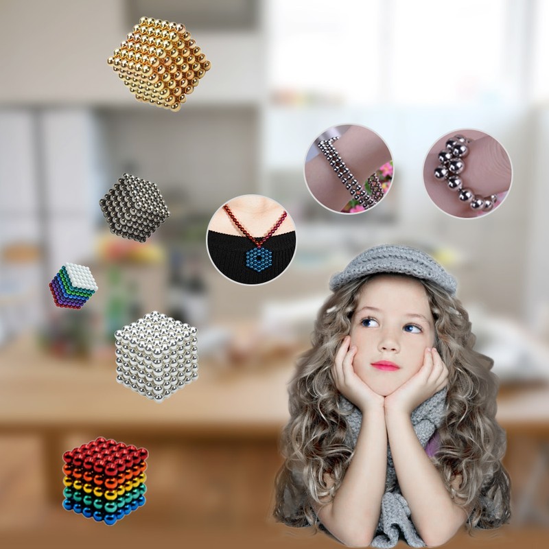 Multi-colored 5 mm NdFeB Magnetic Balls Magic Beads Spheres Puzzle