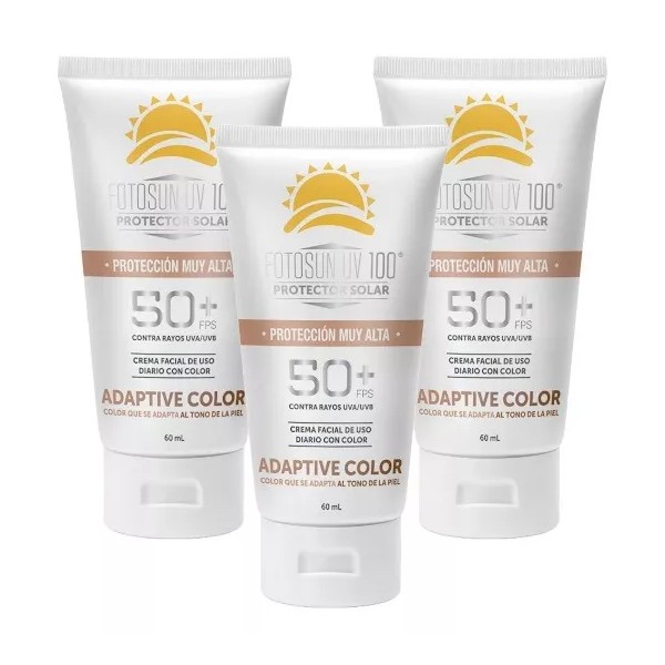 Fotosun Uv Protector Solar Fps 50+ Adaptive Color 60ml 3pack