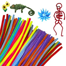 Murtenze 100 Pieces Flexible Pipe Cleaners, Multiple Colors Chenille Stems Craft Supplies, 6 mm x 12 Inch for DIY Crafts Project/Decorators