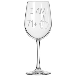 Wine Glass Goblet Gift Female Middle Finger Funny 72nd Birthday For Her 72nd Birthday For Women (16 oz Tall Stemmed)
