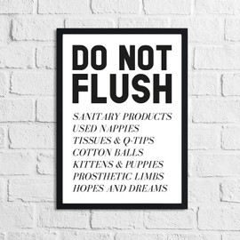 JasonCarlMorgan WinsterCreations Do Not Flush Humorous Bathroom Wall Decor Print A4 Normal