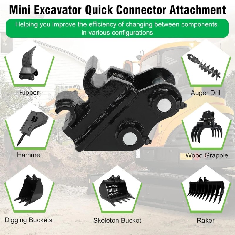 TYPHON Attachment Quick Hitch Coupler Attachments for Mini Excavators Excavator