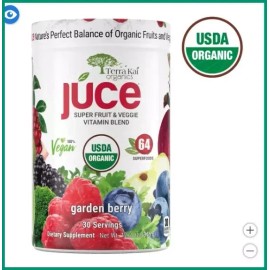 Terra Kai Juce Organic Superfruit & Veggie Powder with 64 Superfoods, 12.2 oz