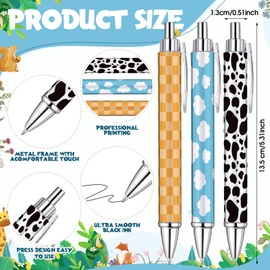 Sayglossy 30 Pcs Toy Inspirational Pens Retractable Ballpoint Pen Toy Themed Party Favors Color Cartoon Character Pens Birthday Party Supplies Office Gift for Men Women 3 Styles