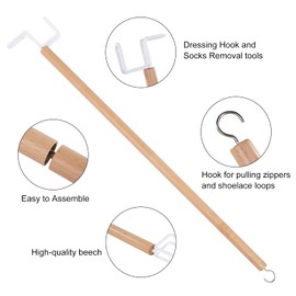 27" Dressing Stick, Sock Remover Tool, Independent Living Aid, Dressing Aids for Shoes, Socks, Shirts, and Pants