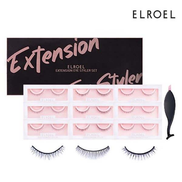 9 Eloel Extension Eye Stylers + Easy Helper Tongs, single option