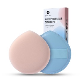 EIGSHOW Large Teardrop Shape Makeup Sponge Cushion Funde Puff for Liquid Cream Powder Blue and Skin Color 2pcs (M121)