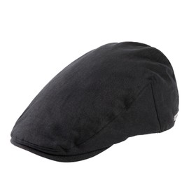 TOP-EX Mens Flat Caps 100% Linen Summer Breathable Peaked Cap Cotton Lined Ivy Gatsby Cap Casual Sun Cap Black M/L