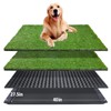 Dog Grass Pad with Tray,40''X27.5''Large Artificial Turf Grass Potty,XL Reusable