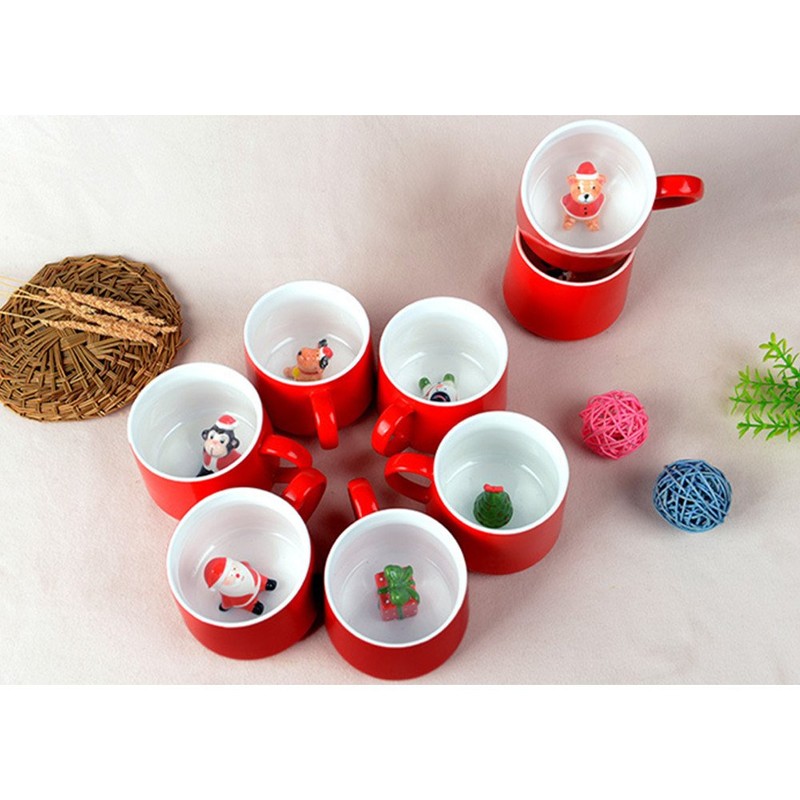 zah 300 ml Animal 3d taza mañana Taza, Santa Claus,